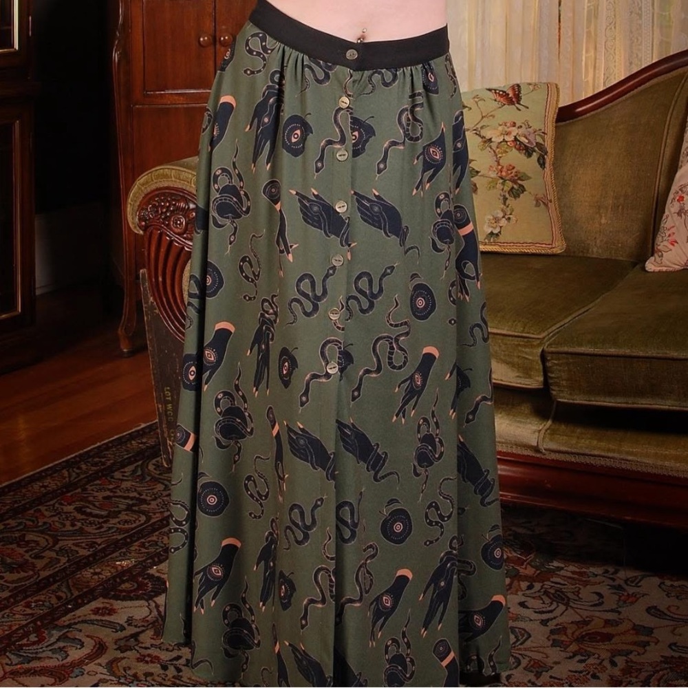 Pinup Couture Garden of Eden print Selene Maxi Skirt